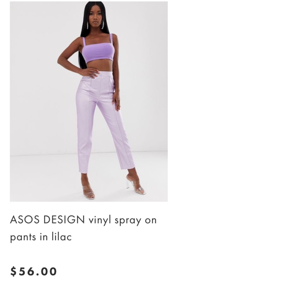 Lilac retro leather pants